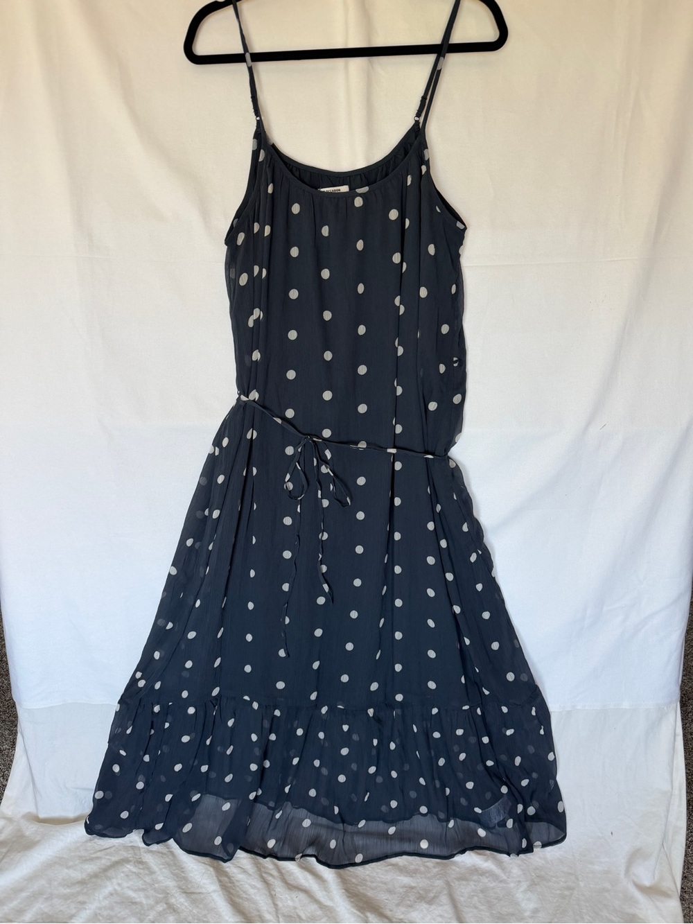 Old Navy Navy Polka Dot Spaghetti Strap Midi Dress NWOT XL
